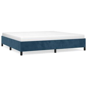 vidaXL S&auml;ngram utan madrass m&ouml;rkbl&aring; 200x200 cm sammet