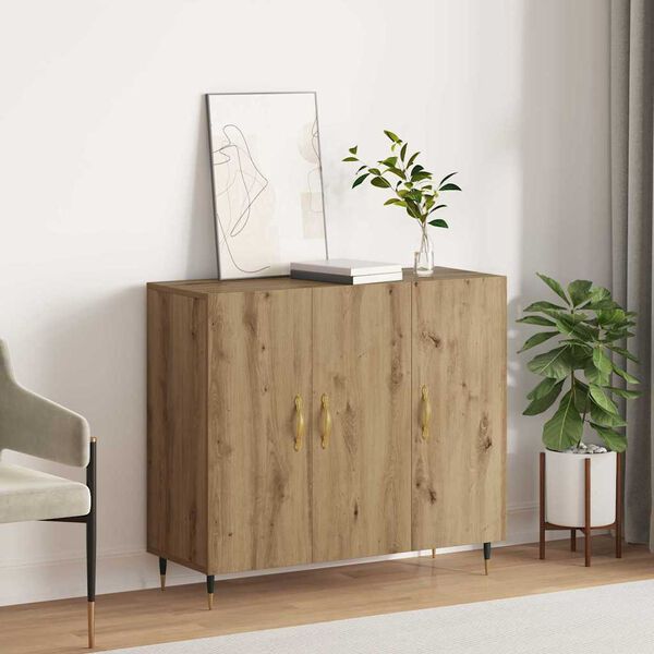 vidaXL Sideboard Artisan Ek 90 x 34 x 80 cm Konstruerat tr&auml;
