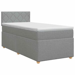 vidaXL Kontinentals&auml;ng med madrass Ljusgr&aring; 90 x 190 cm Tyg