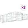 vidaXL Gabion b&aring;gformad 5 st 200x30x40/60 cm galvaniserat j&auml;rn