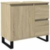 vidaXL Badrumssk&aring;p sonoma-ek 65x33x60 cm konstruerat tr&auml;