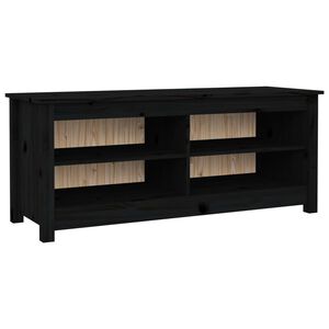 vidaXL Skob&auml;nk svart 110x38x45,5 cm massiv furu