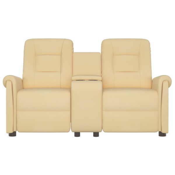 vidaXL 2-sits reclinerf&aring;t&ouml;lj med muggh&aring;llare gr&auml;ddvit