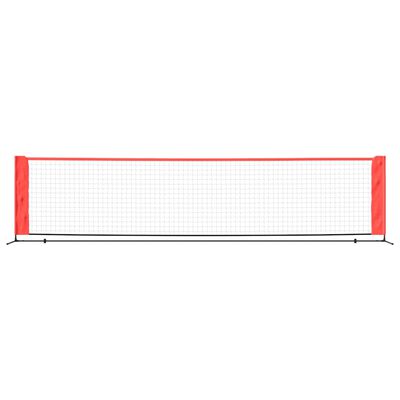 vidaXL Tennisnät svart och röd 400x100x87 cm polyester