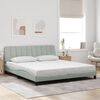 vidaXL Bed Frame without Mattress "Hanko" Light Grey 180x200 cm Velvet
