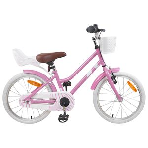 vidaXL Barncykel 18 Tum f&ouml;r 5-7 &aring;r gamla Ljusrosa