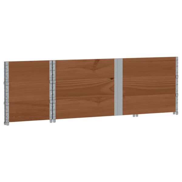 vidaXL Pallkragar 3 st brun 150x50 cm massivt furu