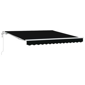 vidaXL Utdragbar markis Svart 300 x 250 cm Duk och Aluminium