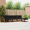vidaXL Utomhussoffset med kudde 5 pcs Naturlig och svart