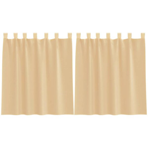 vidaXL Voile gardiner med öglor 2 st sand 140x140 cm