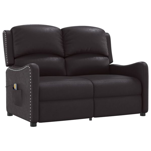 vidaXL Massagef&aring;t&ouml;lj 2-sits svart glansigt konstl&auml;der