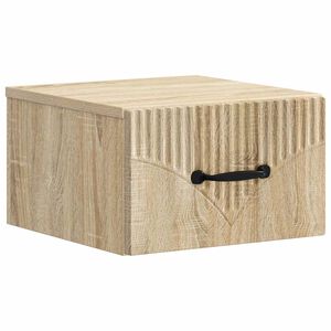 vidaXL V&auml;ggmonterat S&auml;ngbord med l&aring;da Sonoma-ek 34,5 x 33 x 20 cm