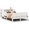 vidaXL S&auml;ng med bokhylla utan madrass vit 150x200cm massiv furu