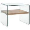vidaXL Soffbord genomskinlig 50x50x45 cm h&auml;rdat glas