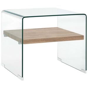 vidaXL Soffbord genomskinlig 50x50x45 cm h&auml;rdat glas