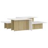 vidaXL Soffbord 2 delar sonoma-ek & vit 111,5x50x33 cm konstruerat tr&auml;