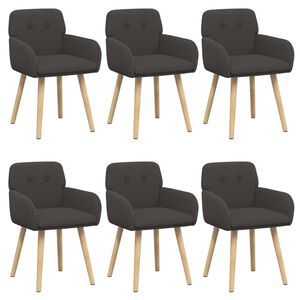 vidaXL Matstolar 6 st Boucl&eacute; M&ouml;rkgr&aring; 59 x 57 x 85 cm