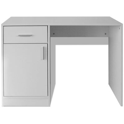 vidaXL Skrivbord med låda och skåp vit 100x40x73 cm