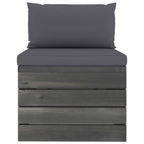 vidaXL Pallsoffgrupp med dynor 2 delar massiv furu