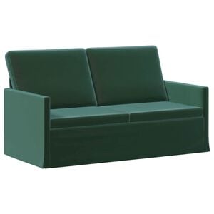 vidaXL Soffa f&ouml;r 2 personer M&ouml;rkgr&ouml;n 150 x 81 x 82 cm Sammet (V)