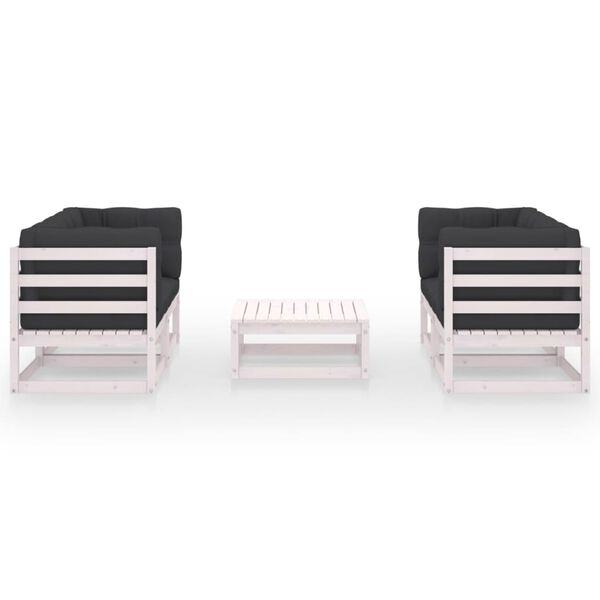 vidaXL Loungegrupp med dynor 5 delar massiv furu