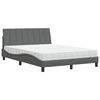 vidaXL Bed with Mattress "Hanko" Dark Grey 140x200 cm Fabric
