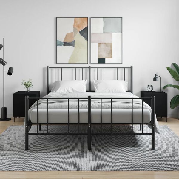 vidaXL S&auml;ngbord 2 st svart 40x40x50 cm konstruerat tr&auml;