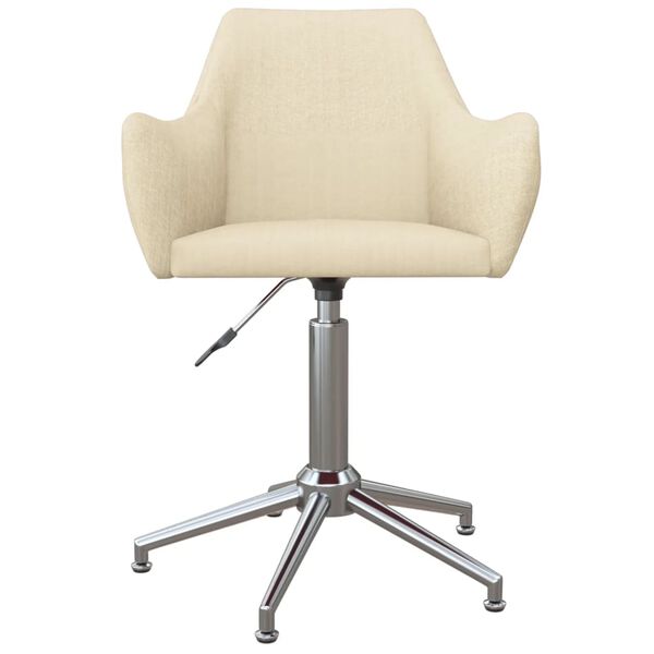 vidaXL Snurrbara matstolar 6 st gr&auml;ddvit tyg