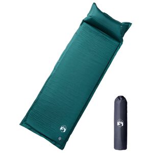 vidaXL Sj&auml;lvuppbl&aring;sande campingmadrass med kudde 1 person gr&ouml;n