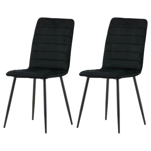 Venture Home Matstolar 2 st Windu sammet svart