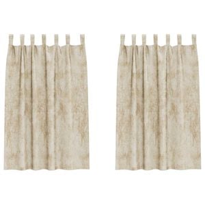 vidaXL Sammetsgardiner 2 st Kr&auml;m 175 x 140 cm Sammet