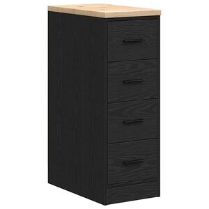 vidaXL Garagesk&aring;p svart 30x51x85 cm massiv tr&auml; furu