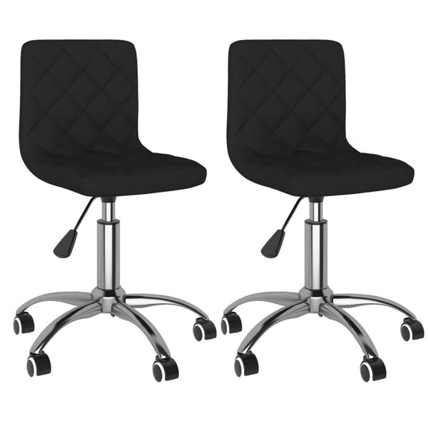 vidaXL Snurrbara matstolar 2 st svart sammet