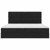 vidaXL F&ouml;rvaringss&auml;ng med LED med madrass Svart 200 x 200 cm Sammet