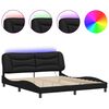 vidaXL Bed Frame with LED without Mattress "Hvar" Black 180x200 cm