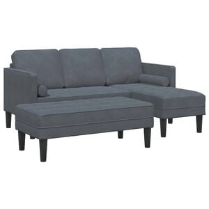vidaXL Soffset 2 st M&ouml;rkgr&aring; Polyester