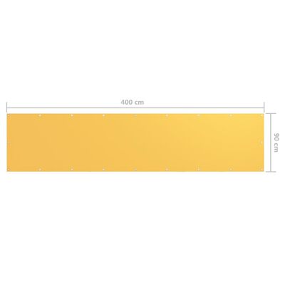 vidaXL Balkongskärm gul 90x400 cm oxfordtyg