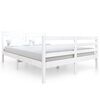 vidaXL S&auml;ngram vit massivt tr&auml; 140x190 cm