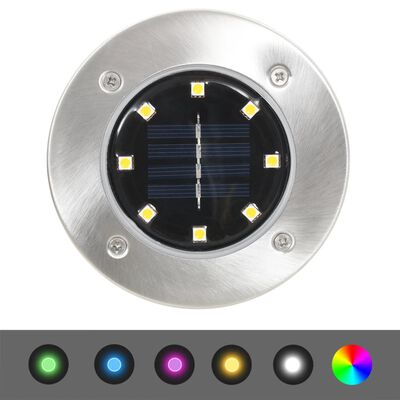 vidaXL Marklampor soldrivna 8 st LED RGB-färg