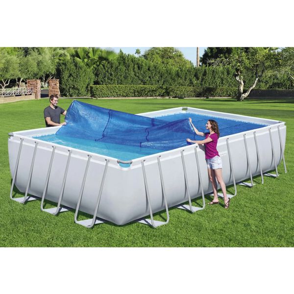 Bestway Poolöverdrag Flowclear rektangulär 703x336 cm blå