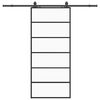 vidaXL Skjutdörr med beslag svart 90x205 cm ESG-glas