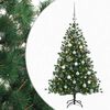vidaXL Konstgjord julgran med julkulor 120 cm 150 LED-lampor Varmvit