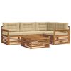 vidaXL Utomhussoffset 5 st Naturlig och Beige