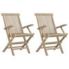 vidaXL Hopf&auml;llbara tr&auml;dg&aring;rdsstolar 2 st gr&aring; 56x61x89 cm massiv teak