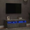vidaXL TV-b&auml;nk med LED-belysning 2 delar betonggr&aring; 60x35x40 cm