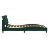 vidaXL Bed Frame with LED without Mattress "Hanko" Dark Green 140x190 cm Velvet