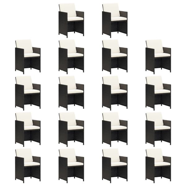 vidaXL Matgrupp f&ouml;r tr&auml;dg&aring;rden med dynor 19 delar konstrotting