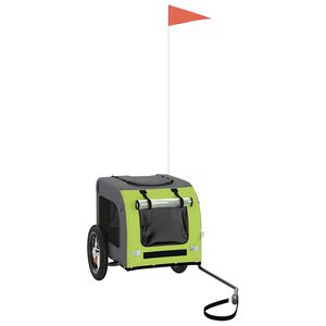 vidaXL Cykelvagn f&ouml;r djur gr&ouml;n och gr&aring; oxfordtyg och j&auml;rn