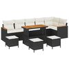 vidaXL Tr&auml;dg&aring;rdsoffset 10 st 6-Antal sittplatser Svart Poly rattan
