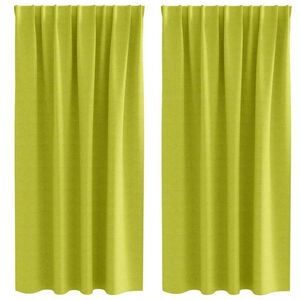 vidaXL M&ouml;rkl&auml;ggningsgardiner med Ringar 2 pcs Gr&ouml;n 175 x 140 cm
